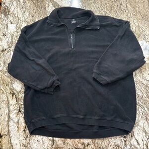 Aerie Black Quarter-Zip Sweatshirt